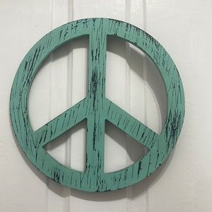 Rustic blue peace sign
